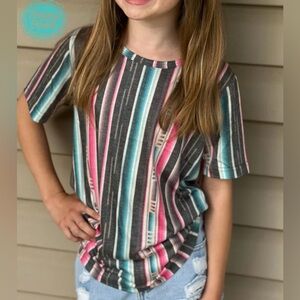 Sterling Kreek Serape City Kids Striped Short Sleeve Tee